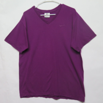 Vtg Nike V Neck Shirt Mens Sz M Purple Embroider Sewn Swoosh USA Made 90... - $23.70
