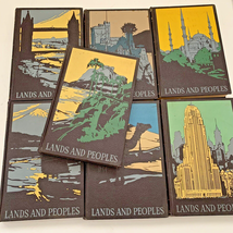 Lands and Peoples World Encyclopedia 1957 The Grolier Society 7 Volume Hardcover - £29.98 GBP