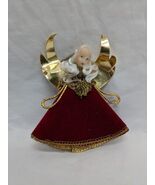 Vintage Christmas Koestel Germany Wax Head Angel Ornament Tree Topper 4&quot; - $542.09 MXN