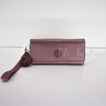 NWT Kipling AC8151 RUBI Snap Long Wallet Wristlet Polyamide Dark Maroon ... - $38.95