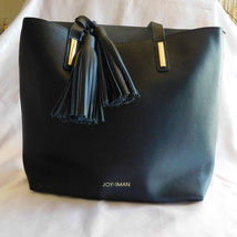 Joy + Iman Large Black Leather Organizer Handbag - $29.65