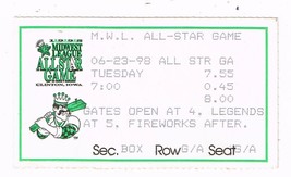 1998 Midwest League All Star Game Ticket Stub Clinton Lumberjacks - £95.99 GBP