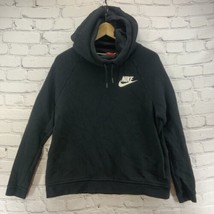 Nike Hoodie Pullover Black Mens Sz M Athletic Logo FLAW - £15.28 GBP