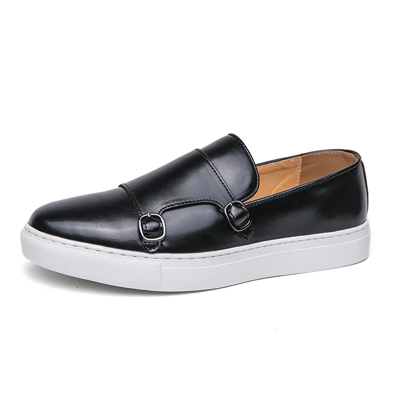 Le vulcanized sneakers men new casual leather shoes for men yuppie slip on boat loafers thumb200