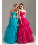 Fuchsia Ruffled Long Ballgown Pageant Prom Dress Formal Gown 0 Nightmove... - $465.28