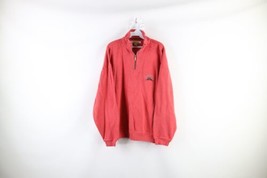 Vtg Tommy Bahama Mens Large Faded Spell Out Cotton Ribbed Knit Half Zip Sweater - £35.01 GBP