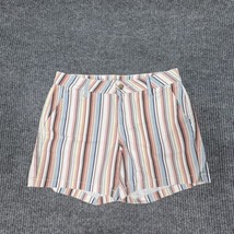 ANA Shorts Women 4 Multicolor Striped Mid Rise Midi Short 5&quot; inseam Twill Summer - £9.70 GBP