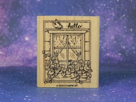Hello Window, Wood Mounted Rubber Stamp, By Stampin&#39; Up! Euc - £5.20 GBP
