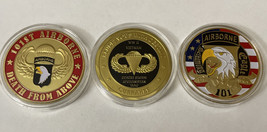 101st Airborne Division Screaming Eagles US Army Challenge Coin Collection 3 Lot - £28.65 GBP