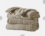 Biddeford MicroPlush Sherpa Electric Heated Blanket Twin Tan - £60.75 GBP