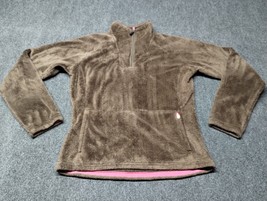 The North Face Jacket Women Medium Brown Soft Fleece 1 / 4 Zip Long Sleeve - £21.69 GBP