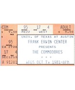 Vintage The Commodores Ticket Stub October 7 1981 University Of Texas - £40.43 GBP