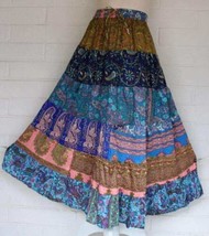 New Sacred Threads One Size Colorful Tiered Full Sweep Hem Gypsy Boho Long Skirt - £25.47 GBP