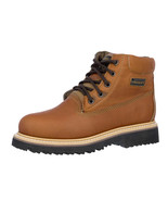 Mens Honey Brown Work Boots Leather Oil Slip Resistant Laces Soft Toe Si... - $1,130.65 MXN