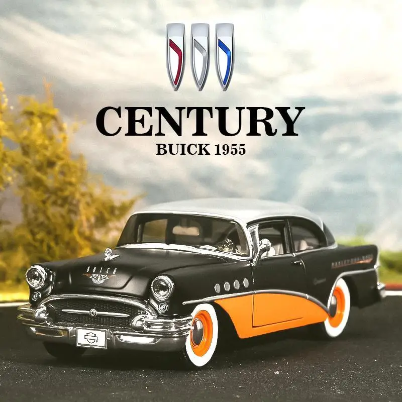 Black: Maisto 1:26 1955 Buick Century Alloy Car Model Simulation Diecast Metal V - £32.19 GBP