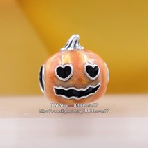 Happy Halloween 925 Sterling Silver Glow-in-the-dark Spooky Pumpkin Charm - £13.62 GBP