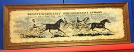 Vintage Painting On Wood Board Buggy Buckboard Horse Race Large Display Made USA - £222.55 GBP