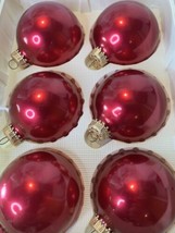 Vintage Christmas by Krebs Imperial Scarlet Red Crown Glass Ornaments Set of 6 - £9.59 GBP
