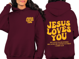 Jesus Loves You Hoodie, Christian Hoodie, Christian Sweatshirt, Jesus Hoodie, Tr - £24.03 GBP
