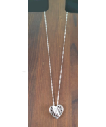 Bradford Exchange Sterling Silver Diamond Heart Filigree Pendant Necklace - $58.50