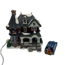 Department 56 Snow Village House &amp; Car Kissing Claus Ln 1224 - £58.79 GBP