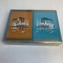 Sealed Vintage Oil Gas Advertising Double Deck Playing Cards Riverboat T... - $34.60
