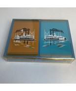 Sealed Vintage Oil Gas Advertising Double Deck Playing Cards Riverboat T... - $658.76 MXN
