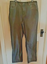 Size 14 Black Wash Denim Jeans Straight Leg Coldwater Creek Stretch - £16.88 GBP