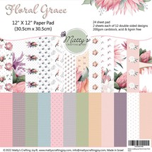 Floral Grace 12 X 12 Double Sided Scrapbook Cardstock Paper Pad, 24 Floral - £27.40 GBP