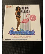NEW Pool Candy - &quot;Beach Please&quot; Flamingo Deluxe Pool Raft Float - Over 6... - $6.79