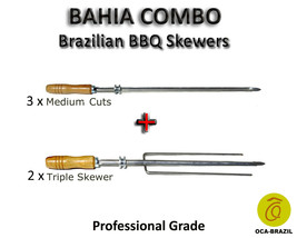 Bahia Combo - Set of 5 - Brazilian Skewers for BBQ 28&quot; -  Professional Grade - £70.79 GBP