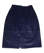 VTG Purple Leather Zipper Back Snap Below Knee Lined Skirt Wm&#39;s 5/6 Arge... - $47.85 CAD