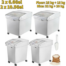 21Gal Kitchen Container Ingredient Storage Bin W/ Wheel &amp; Scoop for Commercial H - £183.39 GBP