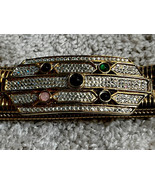Vintage Jeweled  JUDITH LEIBER women&#39;s Belt Double Chain Stretch Gold Be... - $461.63 CAD