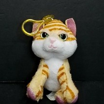 Russ Li&#39;l Peepers Amber Plush Stuffed Soft Cat Belt Backpack Clip Orange 5&quot; - £12.45 GBP