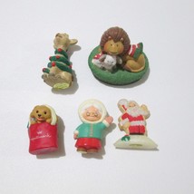 Hallmark Miniature Ornament Lot 5 Minis Peace On Earth Lion Giraffe Santa Dog - £25.61 GBP