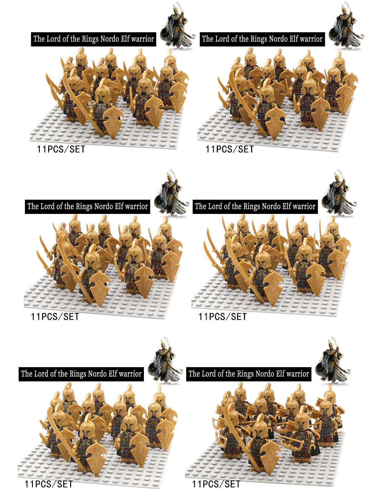 66pcs Lord of the Rings Nandor Elves Infantry Collectible Minifigure Toys