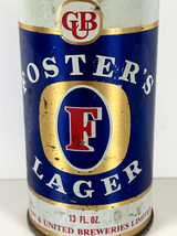 Foster's Lager Vintage 13oz Blue Gold Flat Top Beer Can Steel - $4.84