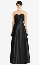 Alfred Sung 748...Strapless A-Line Satin Dress with Pockets....Black...Sz 6 - $103.55