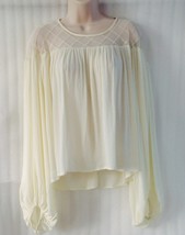 NEW~ HAZEL ~ Ivory Crochet Lace Blouse Peasant Shirt Boho Top ~12/14/M L... - £24.91 GBP