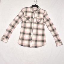 Urban Girl Junior Size Large Plaid Flannel Long Tab Sleeve Button Front ... - $11.50