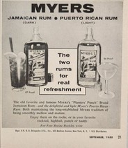 1955 Print Ad Myers Jamaican Dark Rum &amp; Puerto Rican Light New York,NY - $13.00