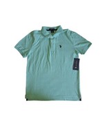 US Polo Assn Youth Boys Pique Polo Shirt Jade Green Heather Sz 18 XXL - $11.63