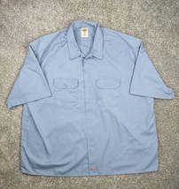 Dickies Shirt Men 4XL Blue Chest Pockets Short Sleeve Button Up Workwear - $19.99
