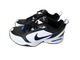 Nike Air Monarch IV Black Blue Shoes Men&#39;s Size 12 Basketball Running 415445-002 - £85.89 GBP