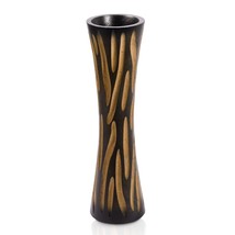Stripes Line Chic 14-inch Mango Wood Concaving Vase - $23.75