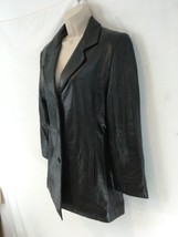 DNK Classic Womens M Black Leather Lined Button Front Jacket - £22.57 GBP
