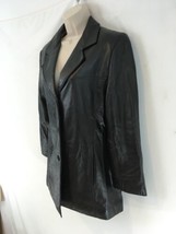 DNK Classic Womens M Black Leather Lined Button Front Jacket - £22.52 GBP