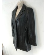 DNK Classic Womens M Black Leather Lined Button Front Jacket - $28.71