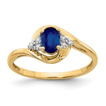 14K Gold Diamond &amp; Genuine Sapphire Ring - £284.54 GBP